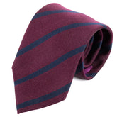 Purple Plum Striped Silk Tie 8cm